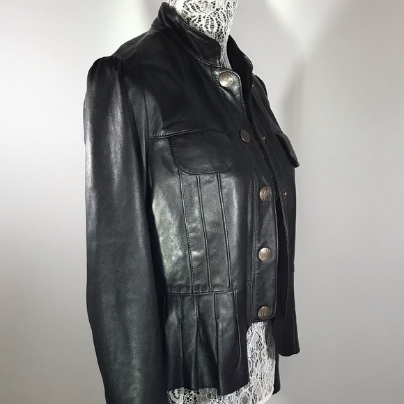 D.2.K soft leather jacket with pleated hem - Picture 2 of 8